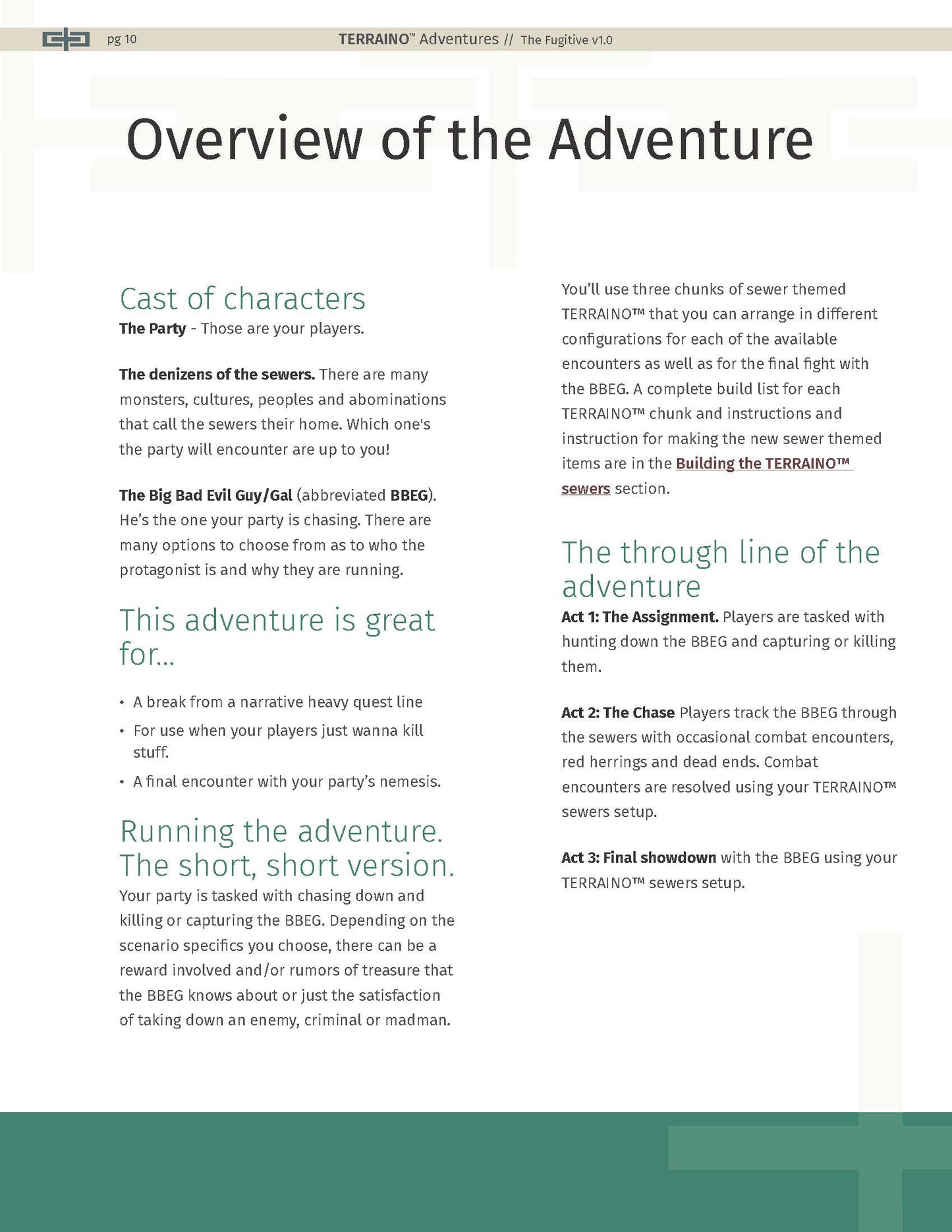 The Fugitive: A 5e/PF2 Adventure with new TERRAINO Templates & Printable Textures