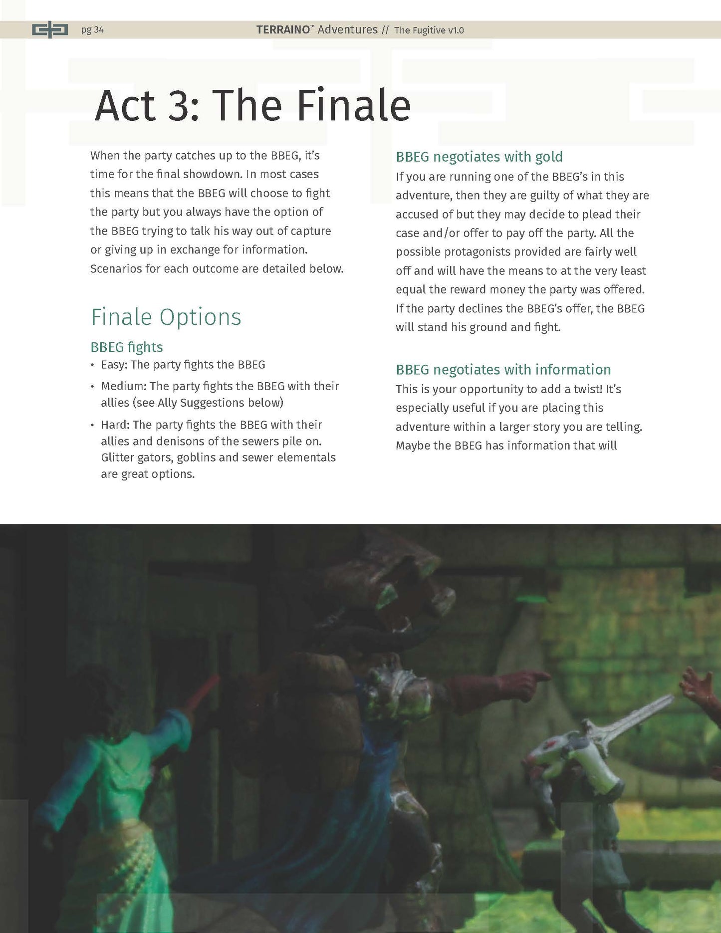 The Fugitive: A 5e/PF2 Adventure with new TERRAINO Templates & Printable Textures