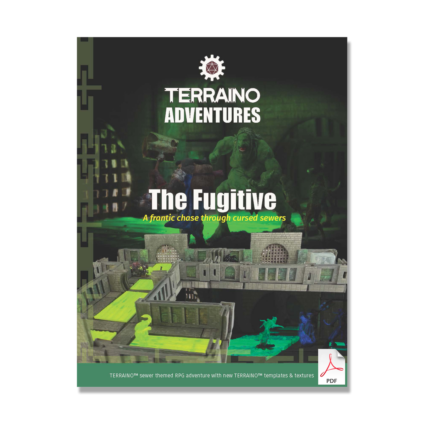 The Fugitive: A 5e/PF2 Adventure with new TERRAINO Templates & Printable Textures