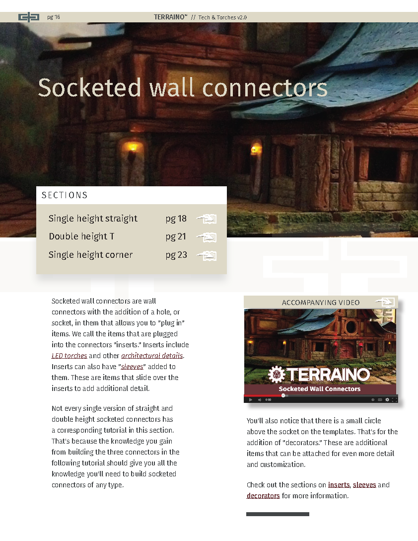 TERRAINO Tech & Torches Instructions, Tools, Templates & Printable Textures
