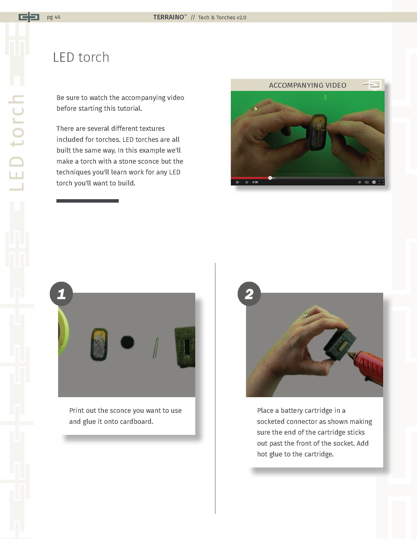 TERRAINO Tech & Torches Instructions, Tools, Templates & Printable Textures