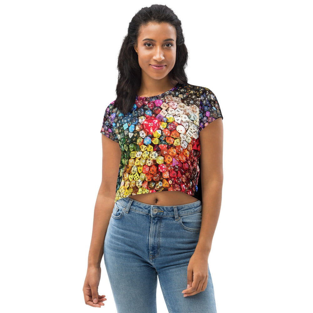 Women's Tabletop Gaming Life Full Color All-Over Crop Tee