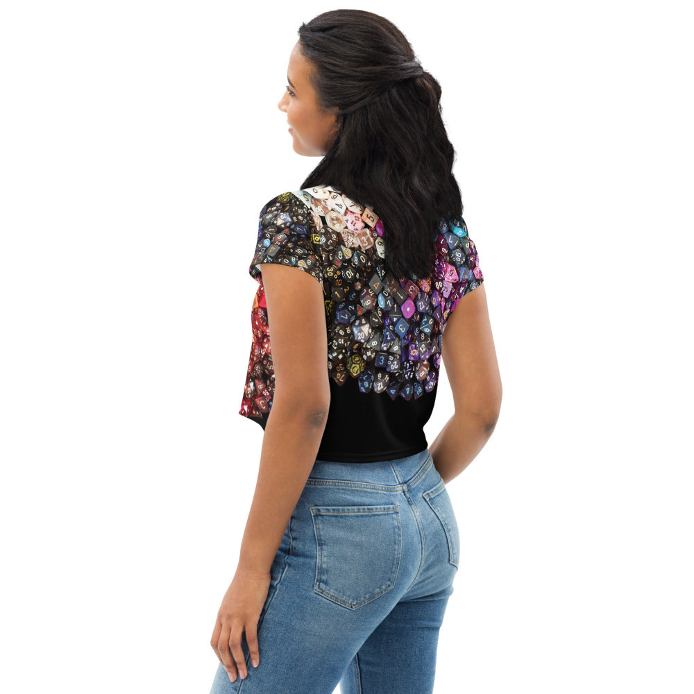 Women's Tabletop Gaming Life Full Color All-Over Crop Tee