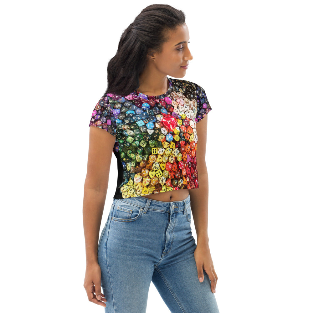 Women's Tabletop Gaming Life Full Color All-Over Crop Tee