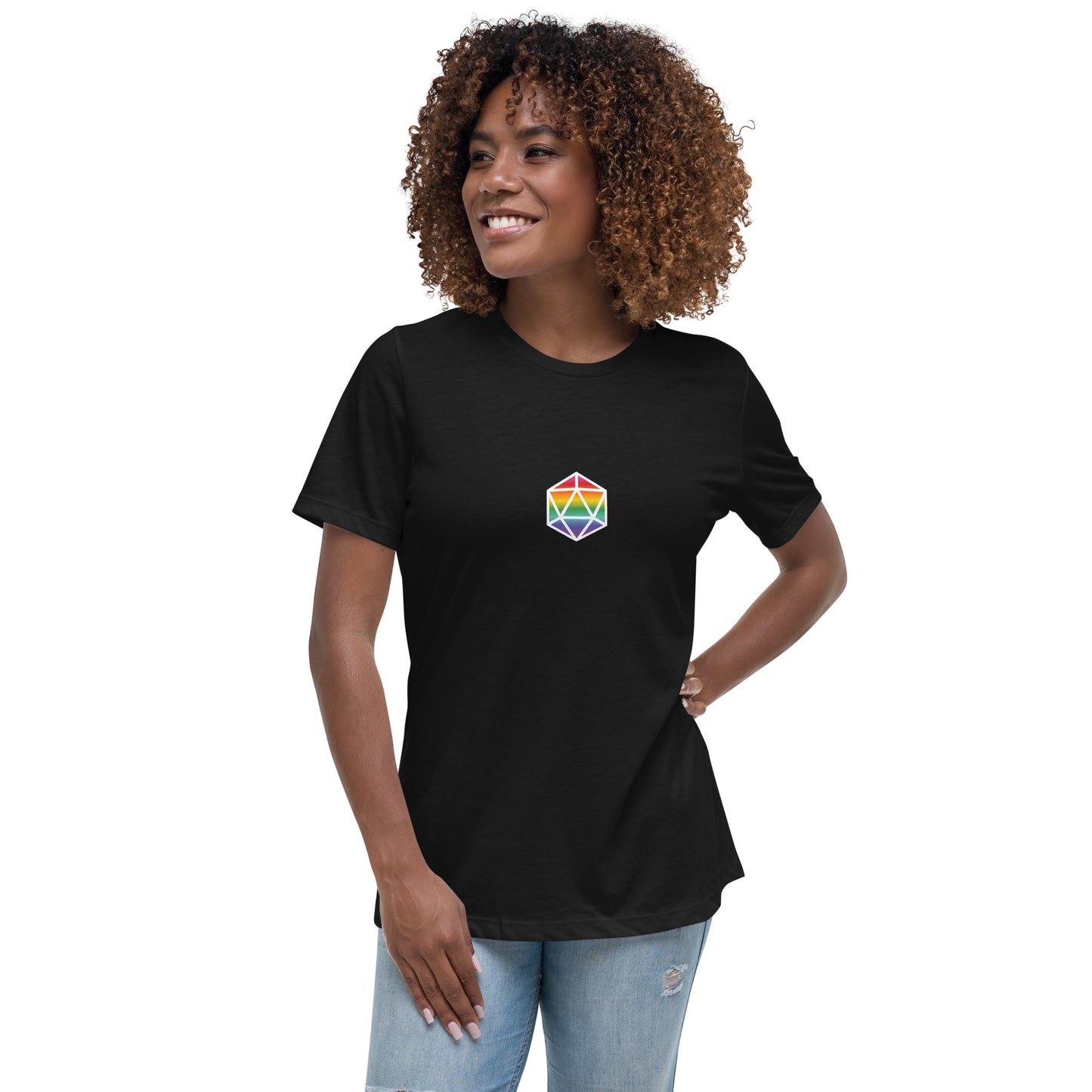 Women's Pride Rainbow d20 Relaxed T-Shirt