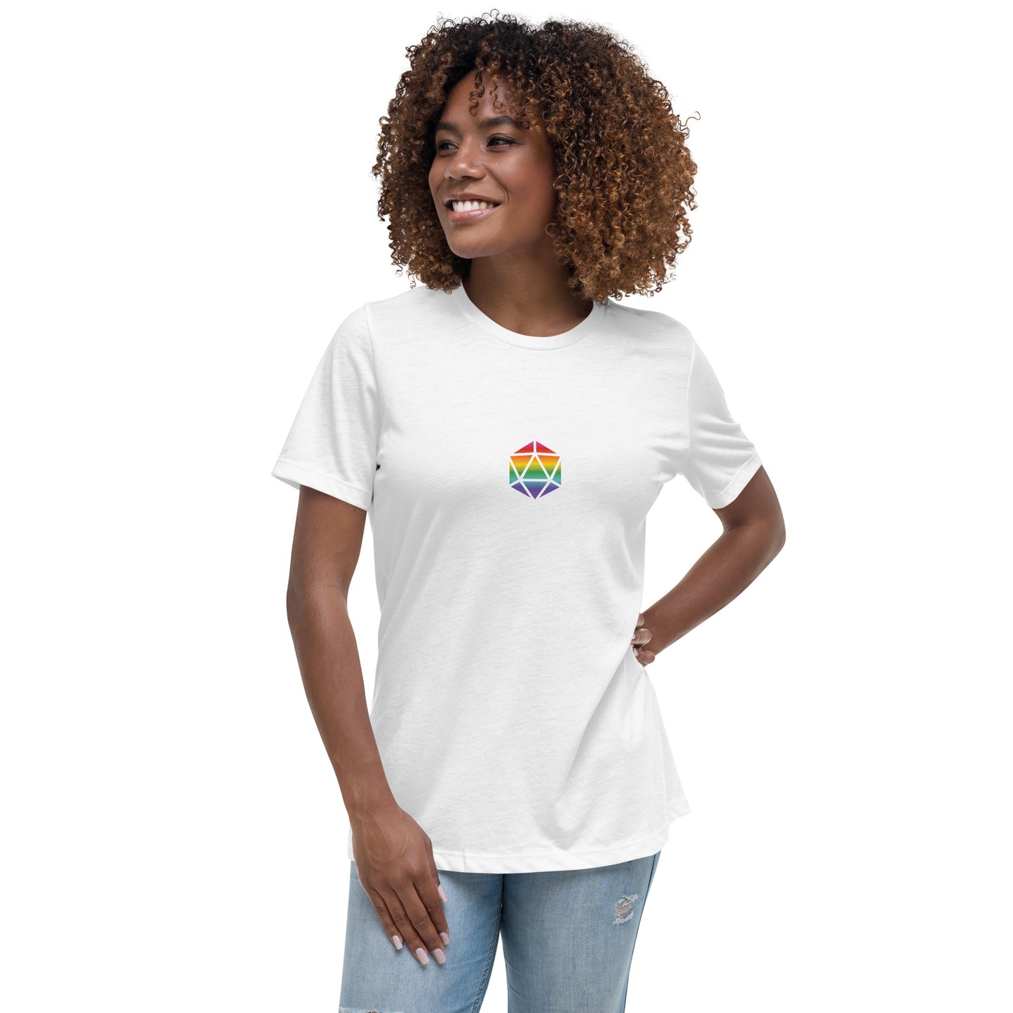 Women's Pride Rainbow d20 Relaxed T-Shirt