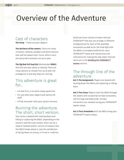 The Fugitive: A 5e/PF2 Adventure with new TERRAINO Templates & Printable Textures