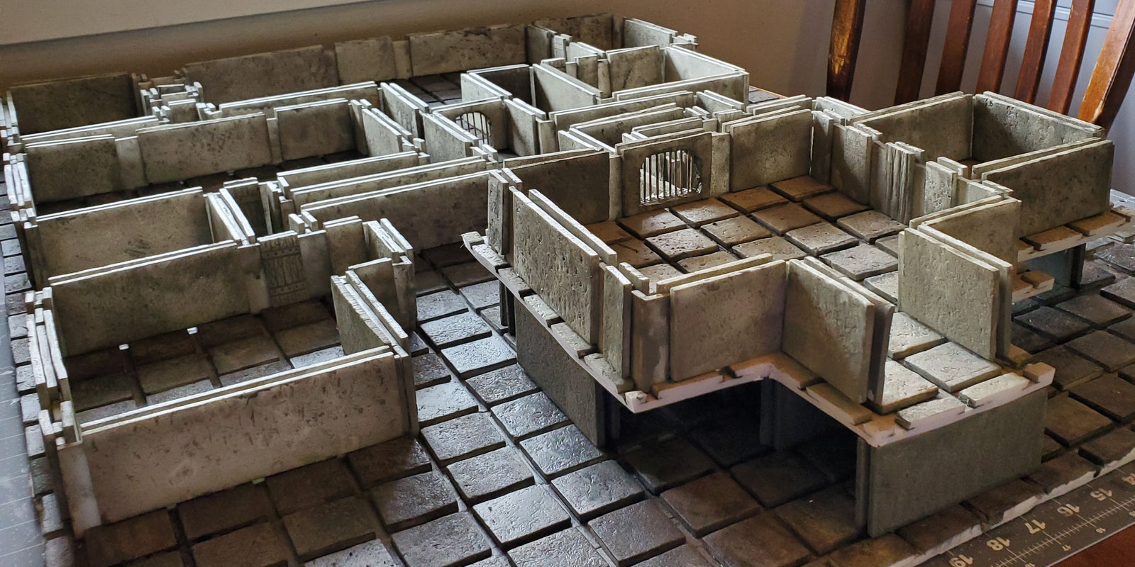 Finished modular tabletop terrain with miniatures