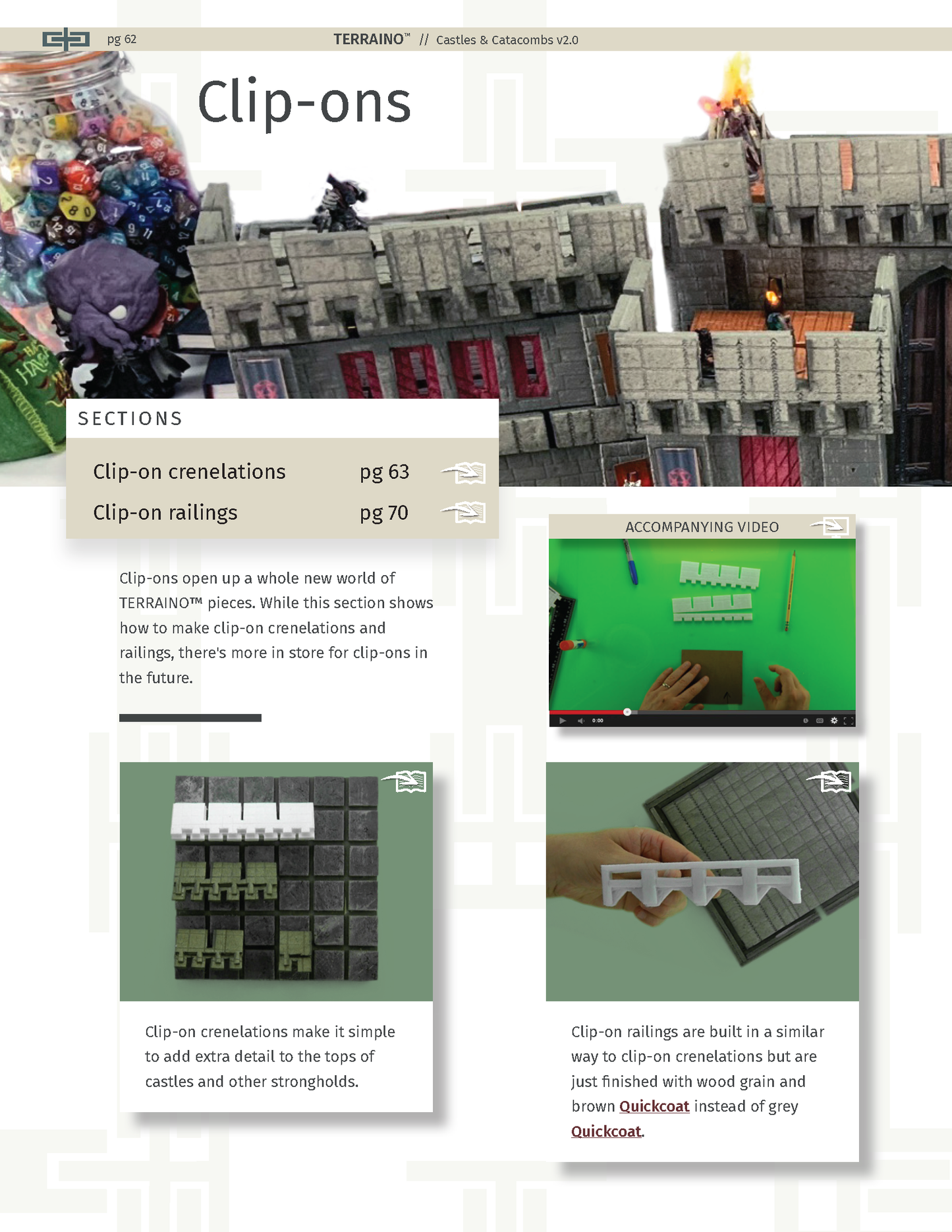 TERRAINO Castles & Catacombs Instructions, Tools, Templates & Printable Textures