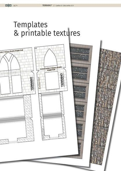TERRAINO Castles & Catacombs Instructions, Tools, Templates & Printable Textures