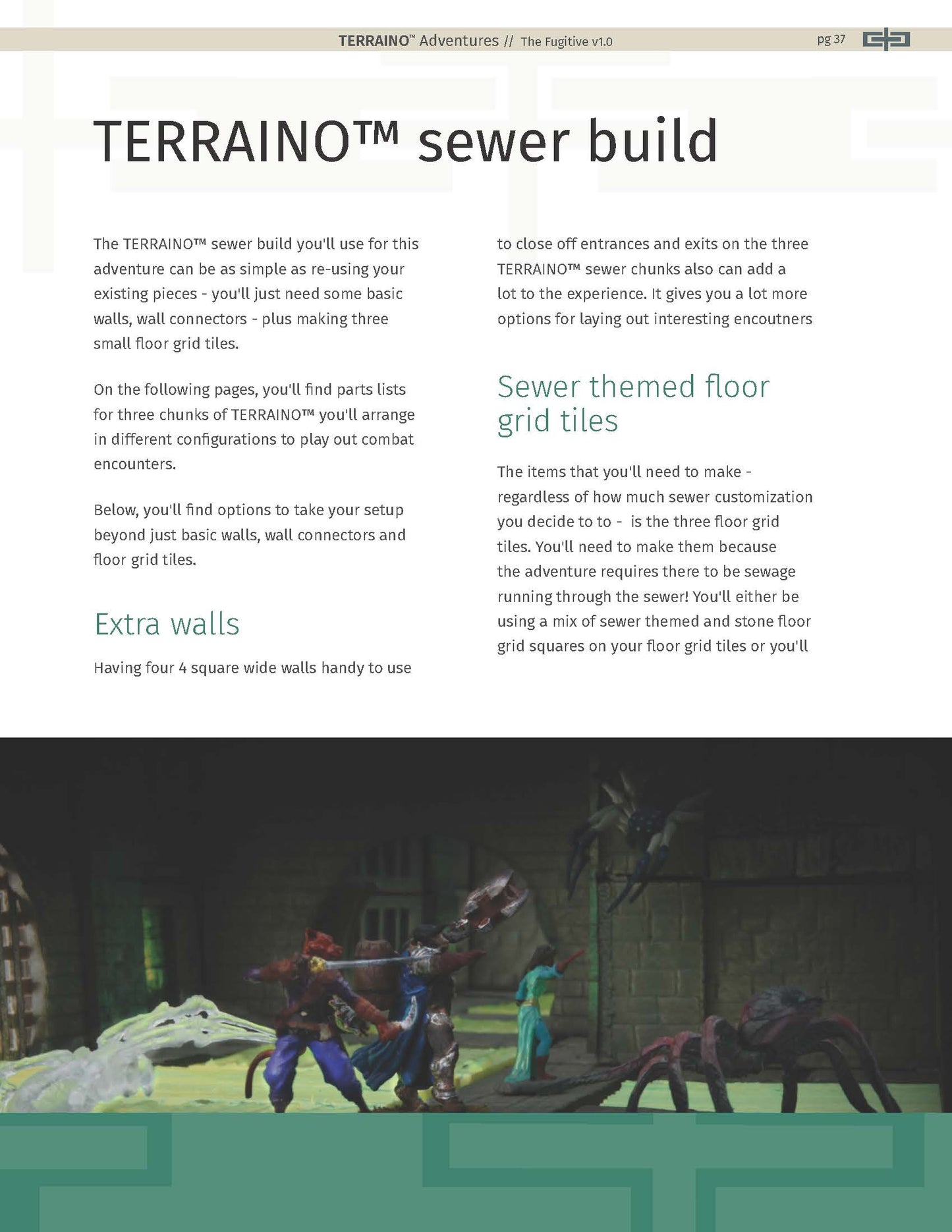 The TERRAINO Adventure comes with build instruction to build sewer tabletop terrain