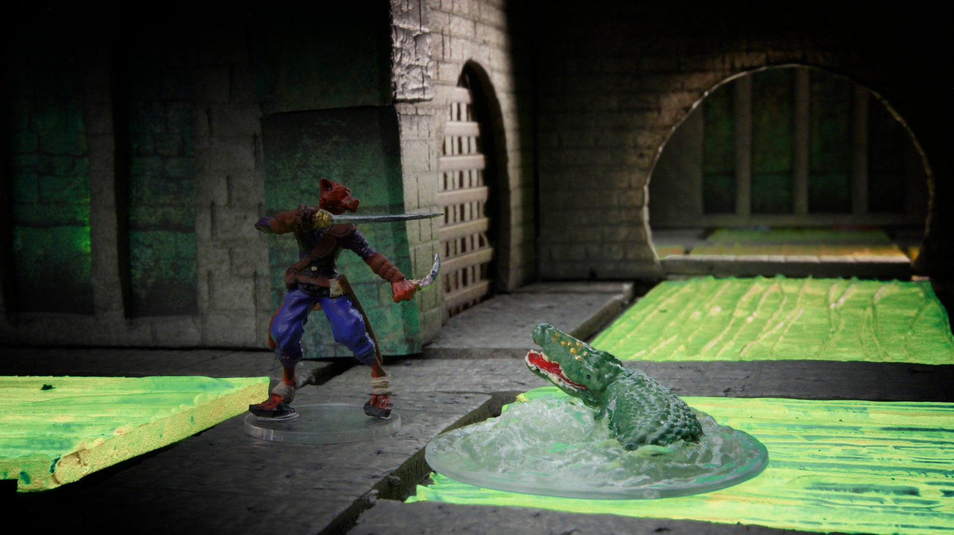 Glitter gators love to lure D&D adventurers into the sewage for a roll