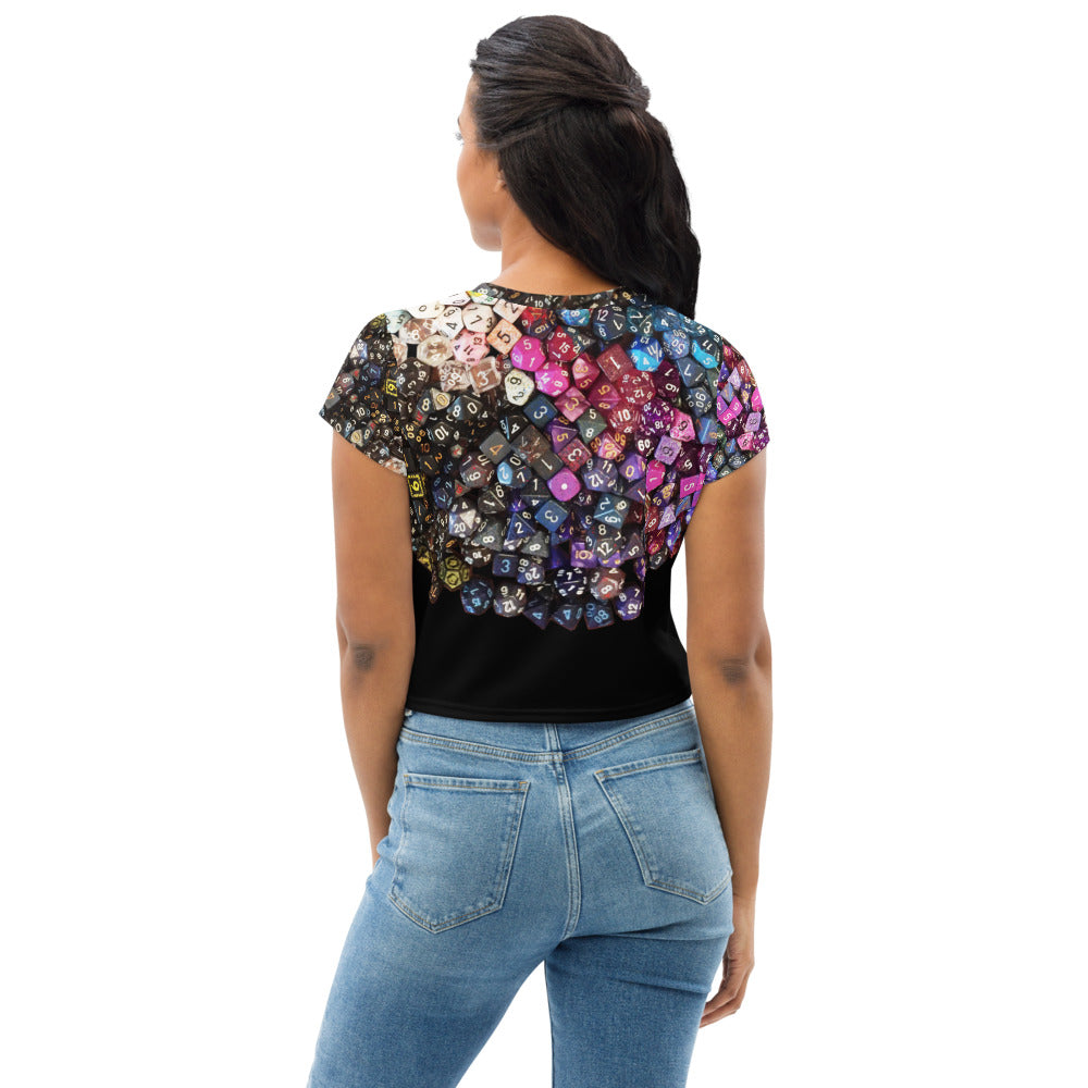 Women's Tabletop Gaming Life Full Color All-Over Crop Tee