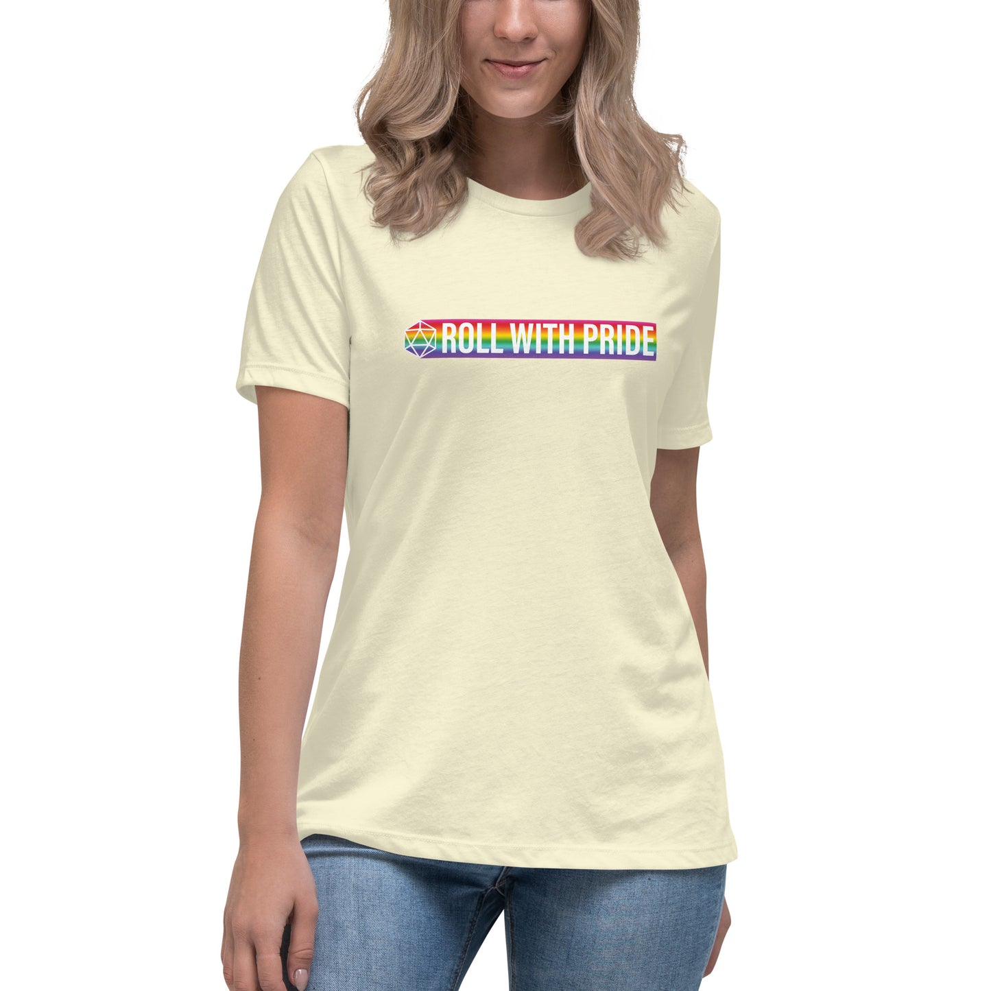 Women's Roll with Pride Rainbow d20 Relaxed T-Shirt