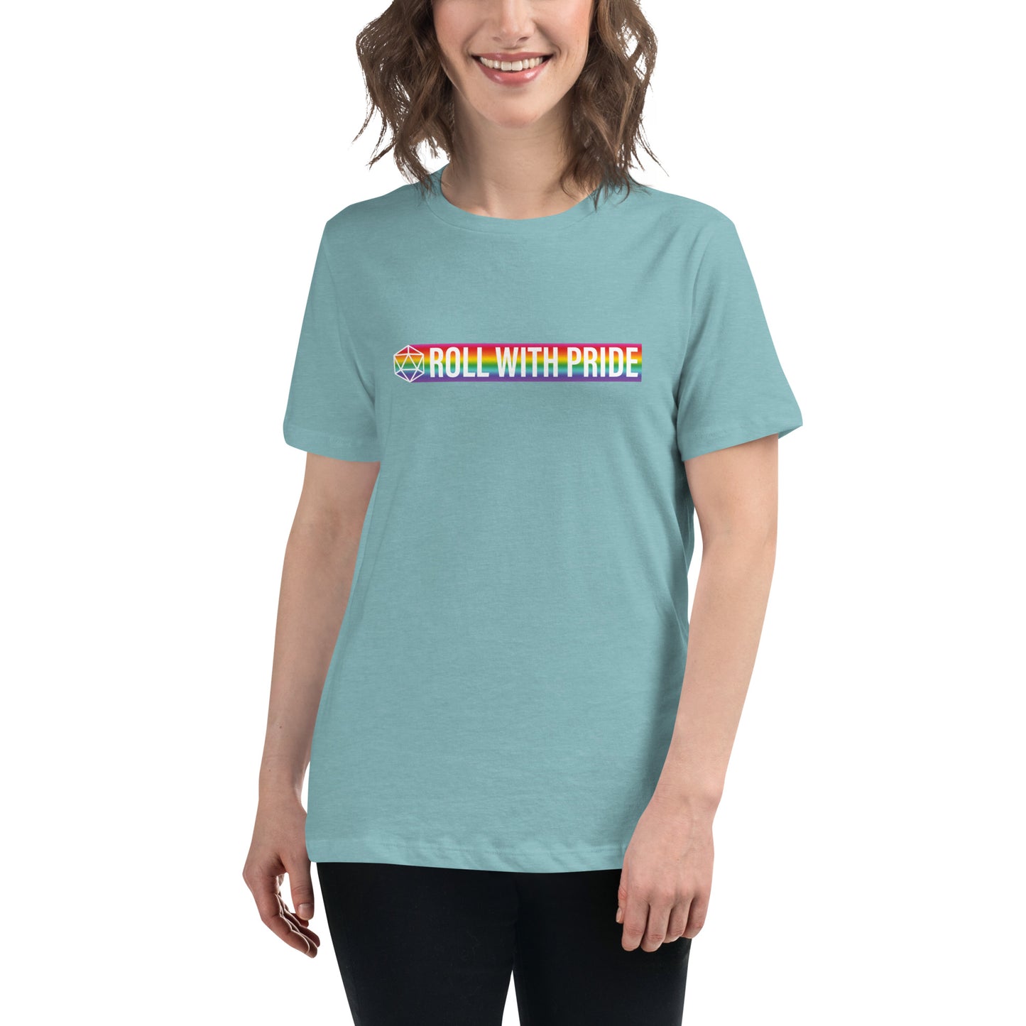 Women's Roll with Pride Rainbow d20 Relaxed T-Shirt