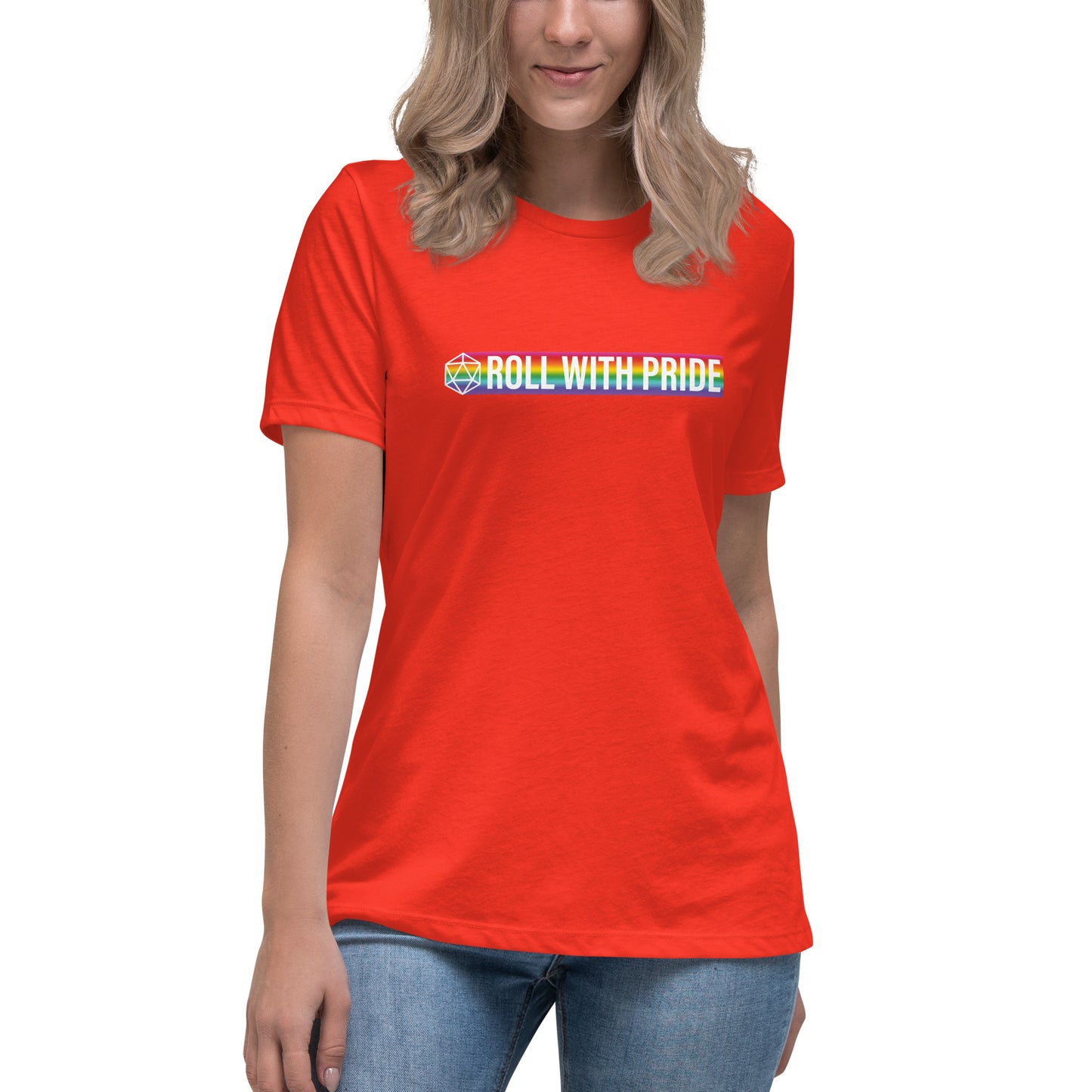 Women's Roll with Pride Rainbow d20 Relaxed T-Shirt